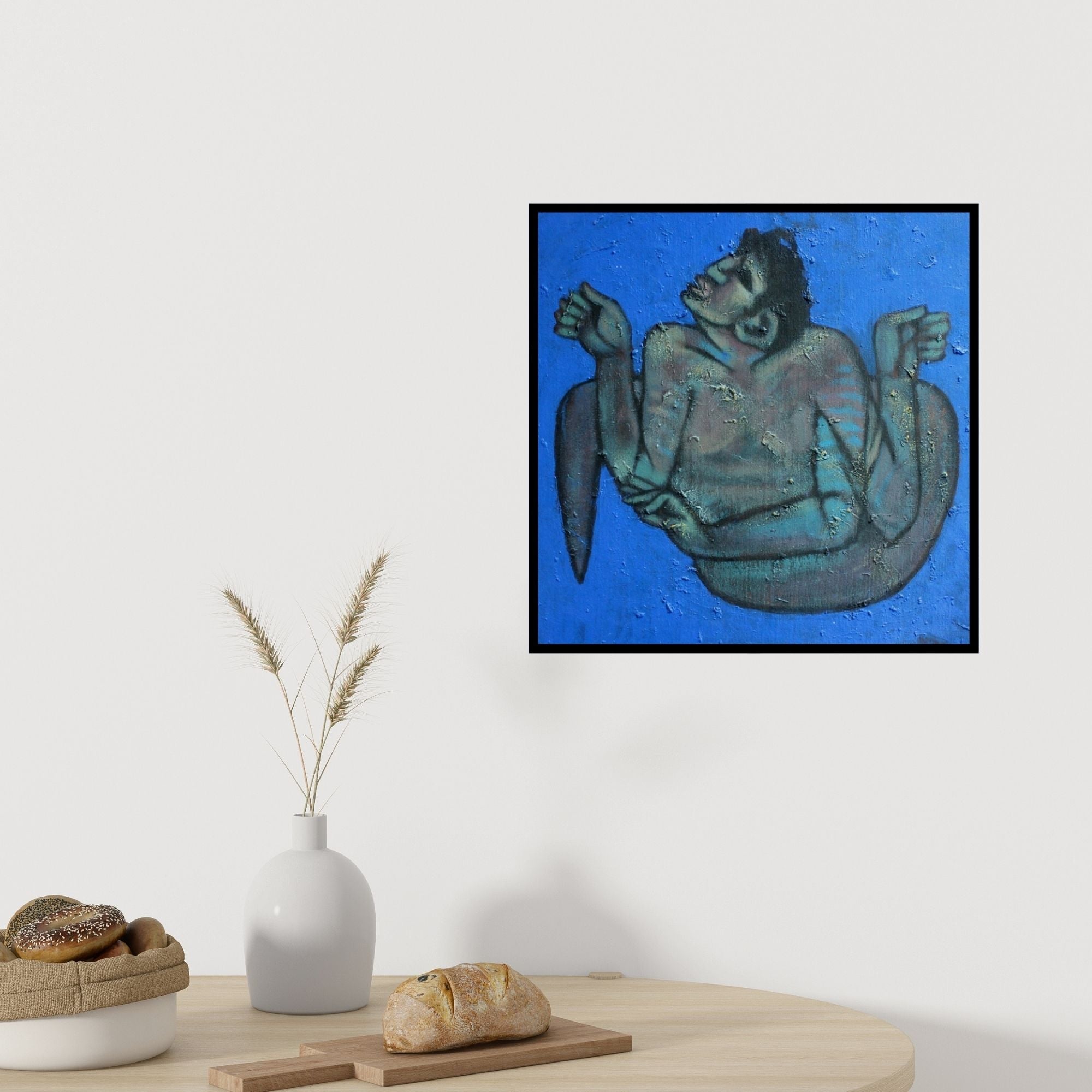 In-situ view of Aditya Pandit's 'Birth Of Dream' painting in a room