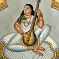 Biwi Star' figurative kalighat Traditional Art by artist Anwar Chitrakar, 22x14 inch, on paper