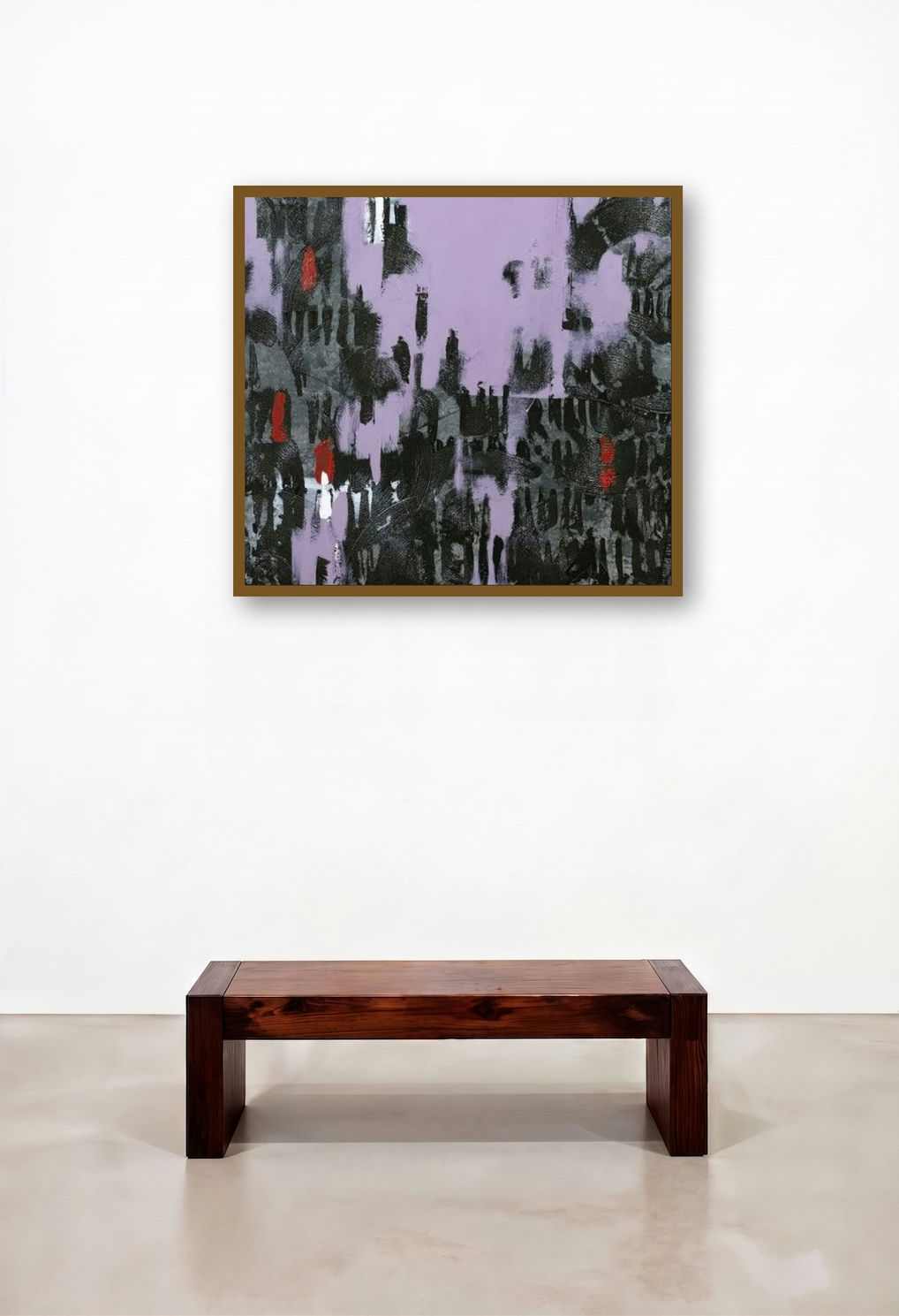 Black Patterns (Urban Echoes) by artist Ns Art displayed in a Contemporary Luxury Hallway