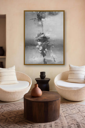 Black White Ii (Spectral Composition) by artist Raju Durshettiwar displayed in a Luxury gallery