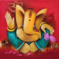 'Blessing Ganesha' religious acrylic painting by artist Paras Parmar, 24x24 inch, on canvas