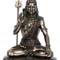 Religious handicraft titled 'Blessing Lord Shiva', 10x7x6 inches, by artist Brass Handicrafts on Polyresin, Bronze