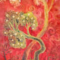Blessings' contemporary acrylic painting by artist Sovon Manna, 48x30 inch, on canvas