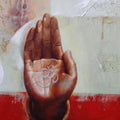 Religious acrylic painting titled 'Blessings 15', 42x36 inches, by artist Ashis Mondal on Canvas