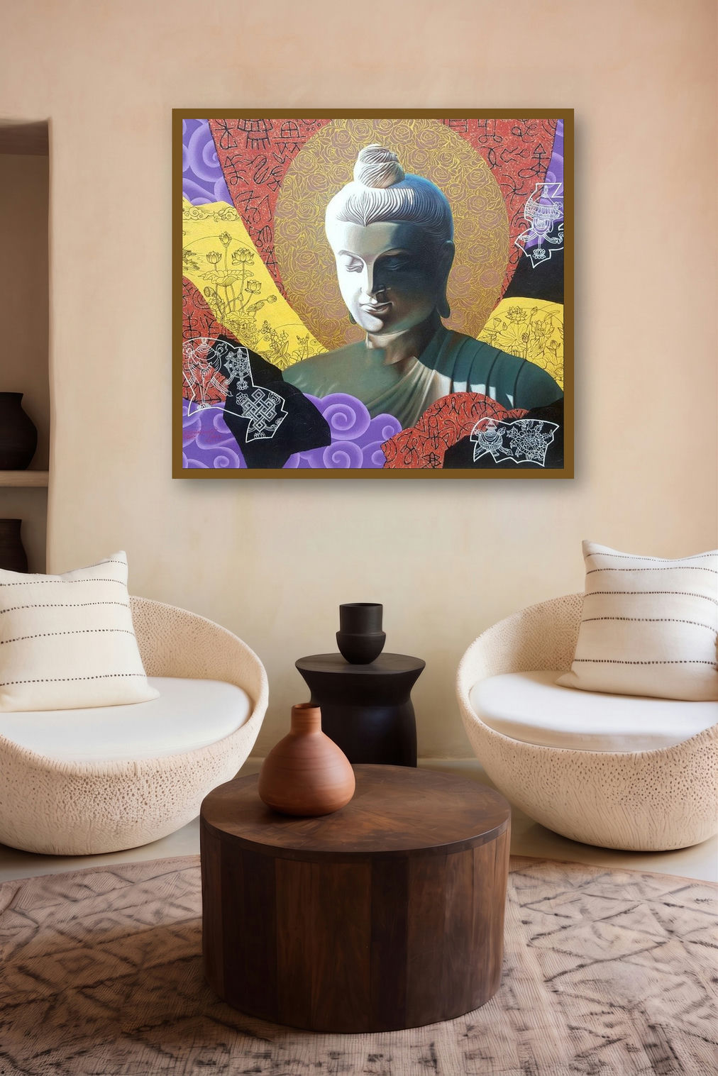 Blissful Path (Serene Enlightenment) by artist Rajnikanta Singh displayed in a Modern gallery