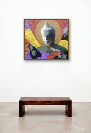 Blissful Path (Serene Enlightenment) by artist Rajnikanta Singh displayed in a Minimalist Dining Room