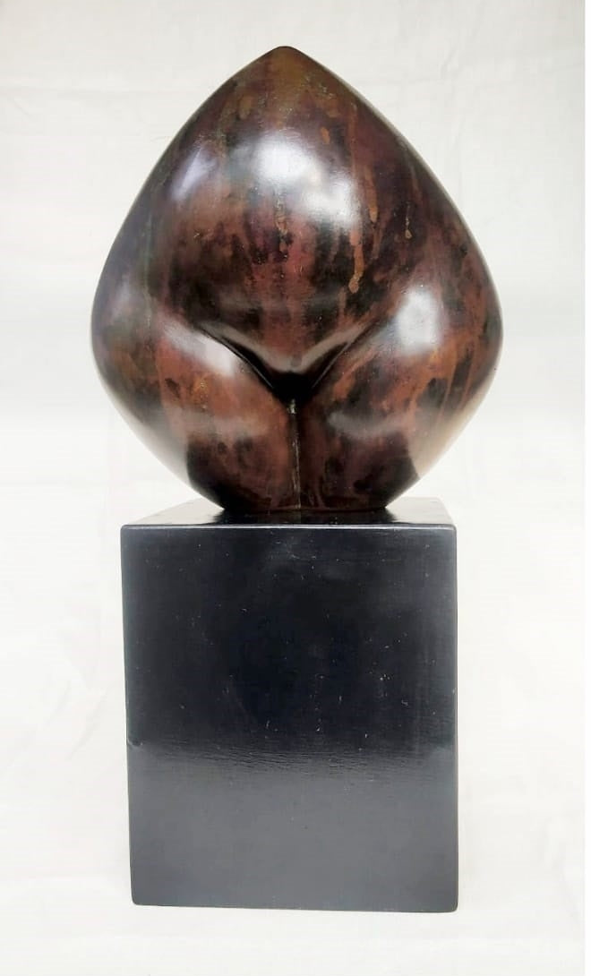 Bloom' contemporary Bronze sculpture by artist Shiben Chattopadhyay, 13x8 inch, on bronze