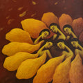 'Blooming Dreams' figurative acrylic painting by artist Uttam Bhattacharya, 36x30 inch, on canvas