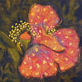 'Blooming Flower' nature mixed-media painting by artist Yogesh Powale, 12x12 inch, on canvas