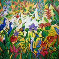 Blooming Nature 3' nature acrylic painting by artist Arjun Das, 36x36 inch, on canvas