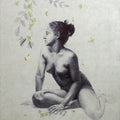 Nude mixed media painting titled 'Blosom 1', 48x36 inches, by artist Mansi Sagar on Canvas