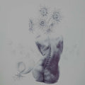 Nude pen drawing titled 'Blosom 5', 26x20 inches, by artist Mansi Sagar on Paper