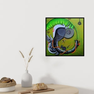 In-situ view of Anupam Pal's 'Blossoming Mind 3 (Blossoming Mind)' painting in a room