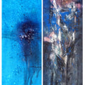 Abstract acrylic painting titled 'Blue20', 24x36 inches, by artist Dnyaneshwar Dhavale on Canvas