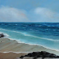 Seascape oil painting titled 'Blue Bliss', 20x30 inches, by artist Persis Chhapkhanawalla on Canvas