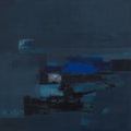 The Blue Of Forgotten Evenings 2' abstract acrylic painting by artist Suchita Tarde, 30x30 inch, on canvas