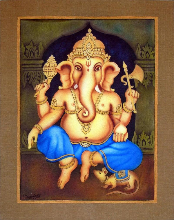 Blue Ganesha I by Vishwajyoti Mohrhoff | ArtZolo.com