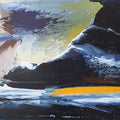Blue Indulgence' contemporary acrylic painting by artist Vinoda Revansiddaiah, 24x36 inch, on canvas