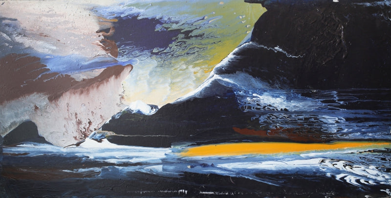 Blue Indulgence' contemporary acrylic painting by artist Vinoda Revansiddaiah, 24x36 inch, on canvas