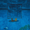 The Blue Moon' contemporary gouache painting by artist Priyaranjan Behera, 17x12 inch, on paper