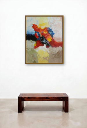 Blue Promise (Shifting Forms) by artist Ranga Naidu displayed in a Contemporary Luxury Lounge