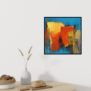 In-situ view of Siddhesh Rane's 'Blue Saga I (Blue Saga)' painting in a room