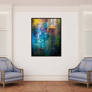 In-situ view of Shuchi Khanna's 'Blue' painting in a room