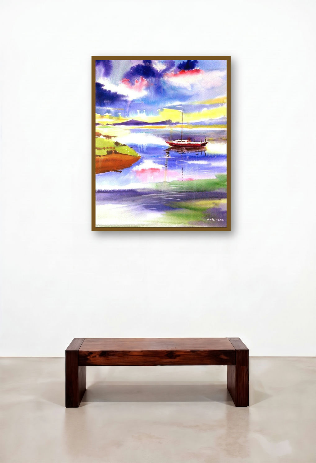 Boat N Colors by artist Anil Nene displayed in a Coastal Executive Office