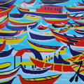 Boats' seascape acrylic painting by artist Srinivasa Rao Duggapu, 36x46 inch, on canvas