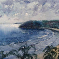 Landscape watercolor painting titled 'Bogmalo Beach', 11x8 inches, by artist Bhuwan Mahato on Paper
