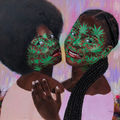 'Bold And Beautiful' figurative oil painting by artist Ganiyat Abdulazeez, 42x42 inch, on canvas