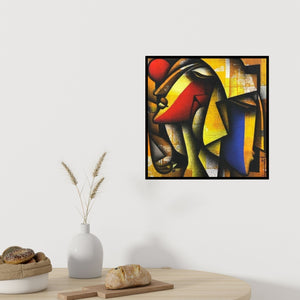 In-situ view of Jagannath Paul's 'Bond Of Love 7 (Silent Dialogue)' painting in a room