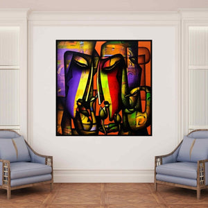 In-situ view of Jagannath Paul's 'Bond Of Love Series 1' painting in a room