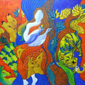 contemporary acrylic painting titled 'Bonding with Nature', 36x48 inches, by artist Hariom Kuthwaria on Canvas