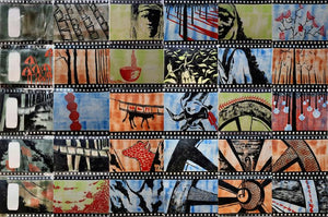 contemporary mixed media painting titled 'Boner Pukur Danda 2', 40x48 inches, by artist Debaroti Seth on OHP Sheet