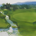 'Boundless Greens Of Kerala' landscape watercolor painting by artist Prashant Prabhu, 22x30 inch, on paper