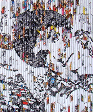 Boy (Emergence) by Vinita Dasgupta, Original Board Portrait Painting on Board, Medium Vertical Wall Art