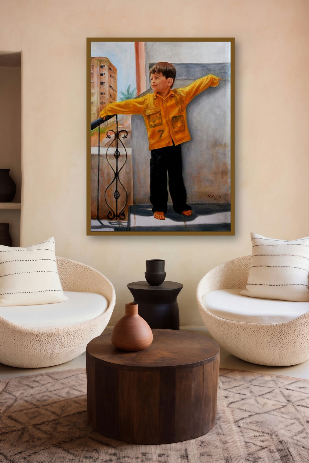 Boy Playing (Divine Flute) by artist Vishalandra Dakur displayed in a Designer gallery
