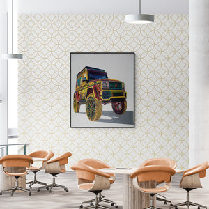 In-situ view of Murali Thrigulla's 'Brabus Car (Vibrant Off-Roader**)' painting in a room