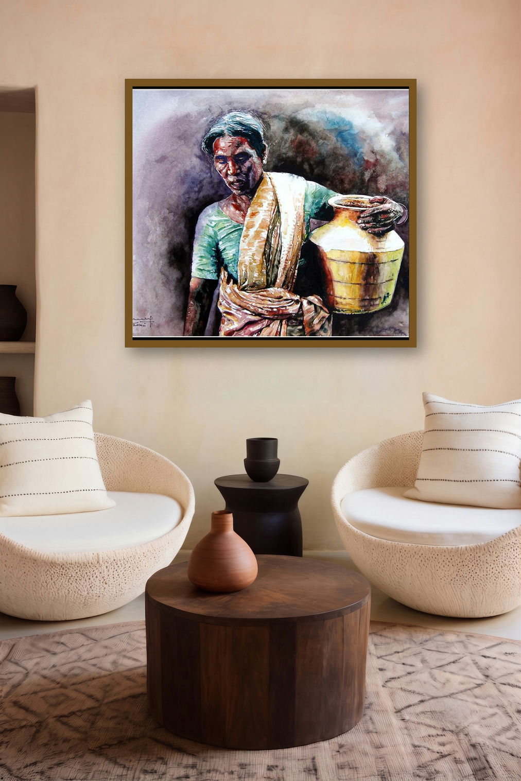Brass Pitcher With Women (Women by artist the Brass Pitcher) by artist Srv Artist displayed in a Curated gallery