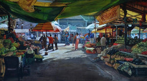 Breathing Lights 3 by Pramod Jagtap, Original Acrylic Cityscape Painting on Canvas, Medium Horizontal Wall Art
