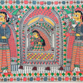 Religious madhubani traditional art titled 'Bride In A Palanquin', 22x30 inches, by artist Mithilesh Jha on Paper