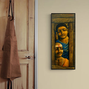 In-situ view of Apet Pramod's 'Broken Compound 1' painting in a room