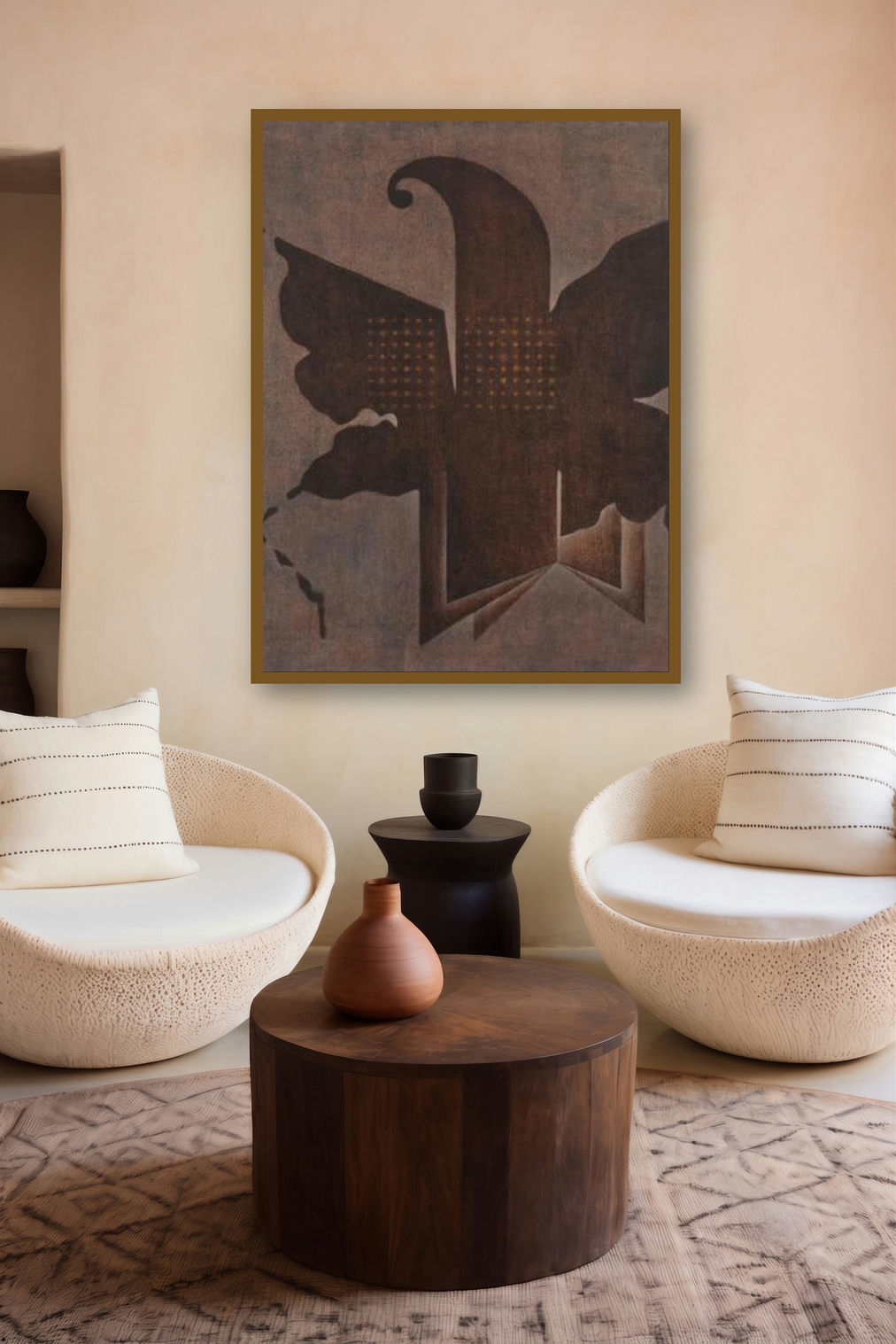 Brown Fold Abstract by artist Santosh More displayed in a Curated gallery