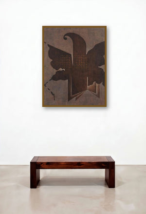 Brown Fold Abstract by artist Santosh More displayed in a Industrial Family Room