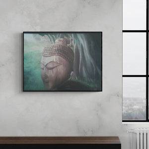 In-situ view of Seema Jain's 'Buddha (Buddha's Peaceful Presence)' painting in a room