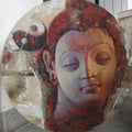 Religious acrylic painting titled 'Buddha 14', 36x36 inches, by artist Ashis Mondal on Canvas