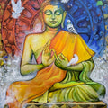 Buddha 3' religious acrylic painting by artist Arjun Das, 72x48 inch, on canvas