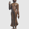 Buddha' religious Bronze sculpture by artist Roy Chandan, 30x9 inch, on bronze