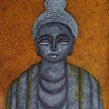 Buddha' religious mixed-media painting by artist Ankita Dutta, 28x22 inch, on paper